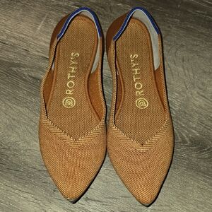 Rothy's Brown Flats with Blue Trim
